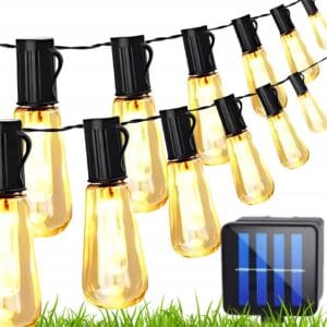 GIRLANDA OGORDOWA SOLARNA LED LAMPKI OGRODOWE ŻARÓWKI WISZĄCE PROGRAMATOR 8 TRYBÓW 20SZT 5M