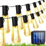 GIRLANDA OGORDOWA SOLARNA LED LAMPKI OGRODOWE ŻARÓWKI WISZĄCE PROGRAMATOR 8 TRYBÓW 10SZT 3,5M