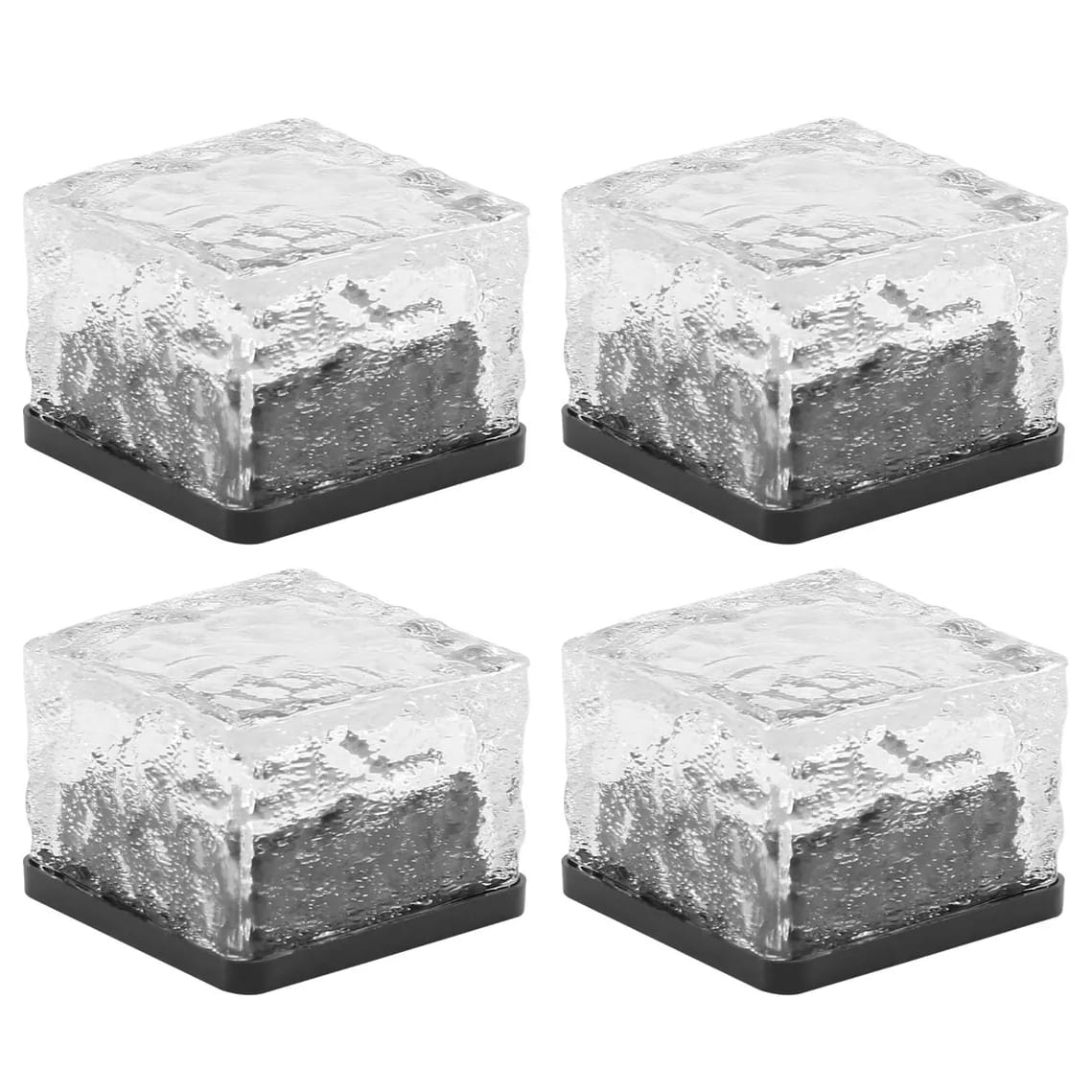 LAMPA OGRODOWA SOLARNA LED NAJAZDOWA KOSTKA LODU BRUKOWA SZEŚCIAN BIAŁY CIEPŁY SZKŁO PREMIUM 7X7CM - obrazek 2