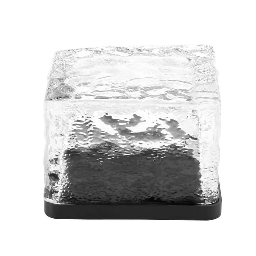 LAMPA OGRODOWA SOLARNA LED NAJAZDOWA KOSTKA LODU BRUKOWA SZEŚCIAN BIAŁY CIEPŁY SZKŁO PREMIUM 7X7CM - obrazek 3