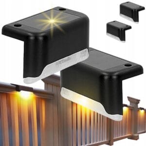 LAMPKA SOLARNA KRAWĘDZIOWA NA SCHODY BALUSTRADĘ LAMPA OGRODOWA BALKON BIAŁY CIEPŁY 4SZT