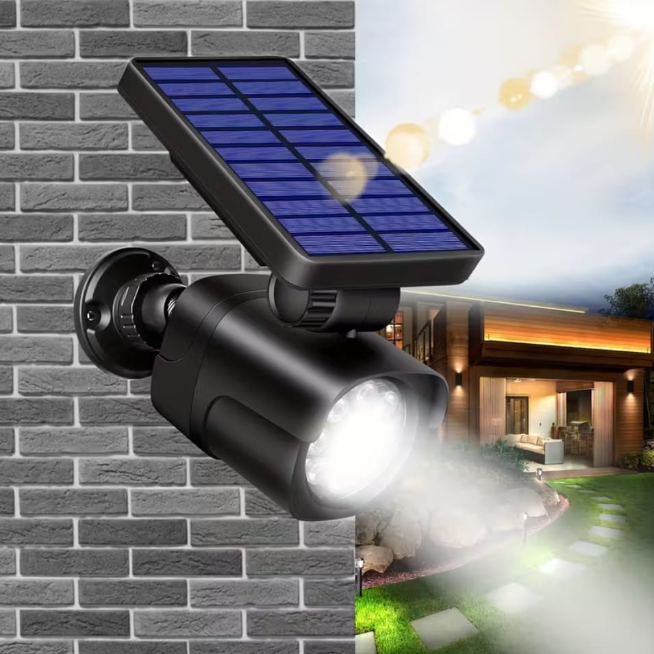 ATRAPA KAMERY ZEWNĘTRZNEJ SOLARNA LED LAMPA LAMPKA Z CZUJNIKIEM RUCHU ZMIERZCHU - obrazek 4