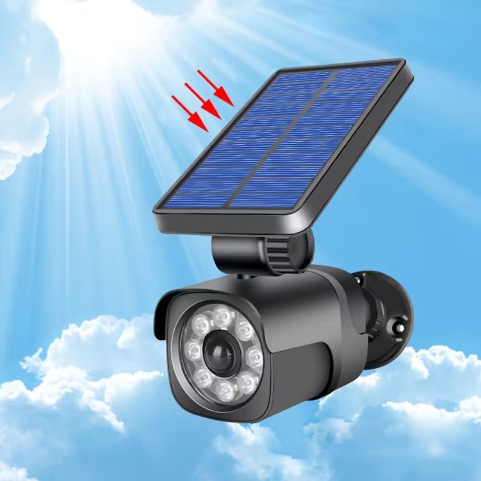 ATRAPA KAMERY ZEWNĘTRZNEJ SOLARNA LED LAMPA LAMPKA Z CZUJNIKIEM RUCHU ZMIERZCHU - obrazek 6