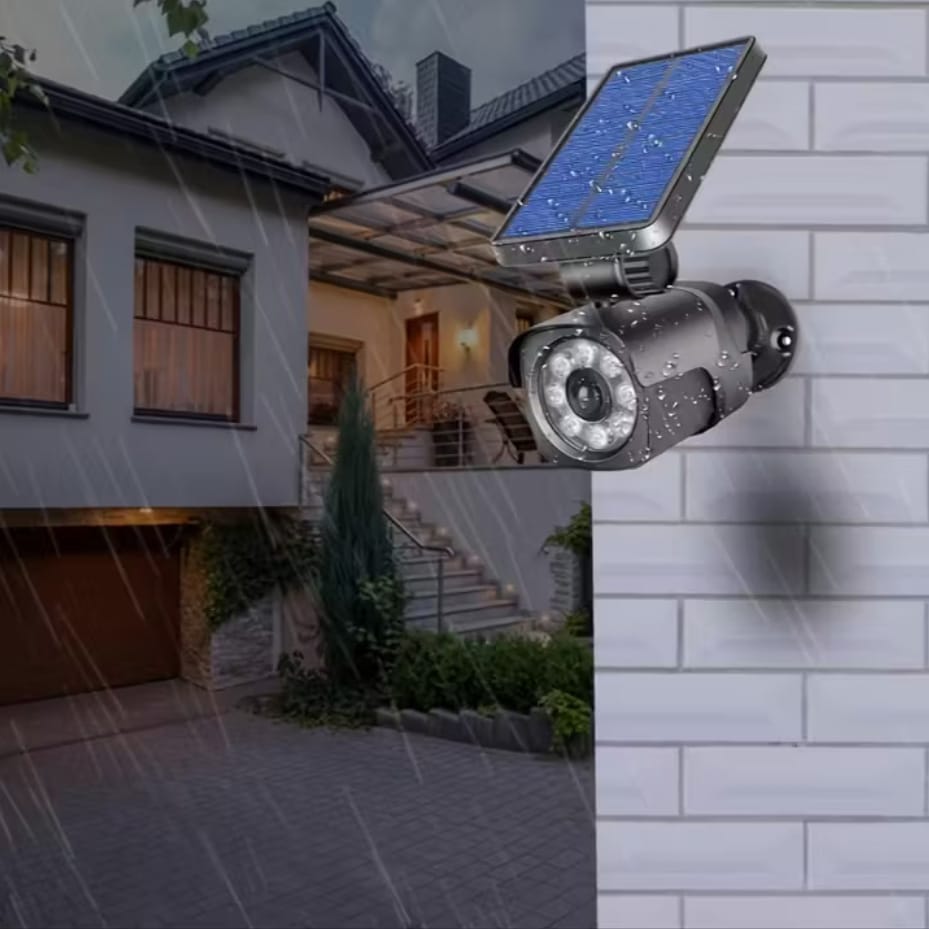 ATRAPA KAMERY ZEWNĘTRZNEJ SOLARNA LED LAMPA LAMPKA Z CZUJNIKIEM RUCHU ZMIERZCHU - obrazek 7