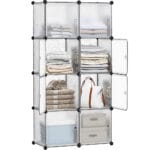 SZAFA MODUŁOWA SZAFKA REGAŁ MEBLE GARDEROBA PÓŁKI PRZEZROCZYSTA POJEMNA DUŻA 8 MODUŁÓW ELEGANCE