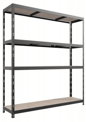 REGAŁ METALOWY MAGAZYNOWY GARAŻOWY CZARNY 4 PÓŁKI 800KG 180X180X60 PREMIUM