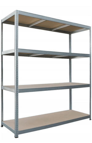 REGAŁ METALOWY MAGAZYNOWY GARAŻOWY SREBRNY 4 PÓŁKI 800KG 180X160X60