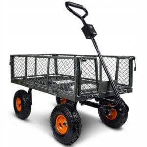 WÓZEK OGRODOWY OGRODNICZY TRANSPORTOWY TACZKI PRZYCZEPKA CZARNY 100L 400KG