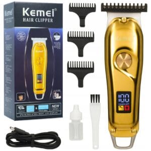 TRYMER DO STRZYŻENIA GOLENIA WŁOSÓW BRODY MASZYNKA BEZPRZEWODOWA LCD ZESTAW