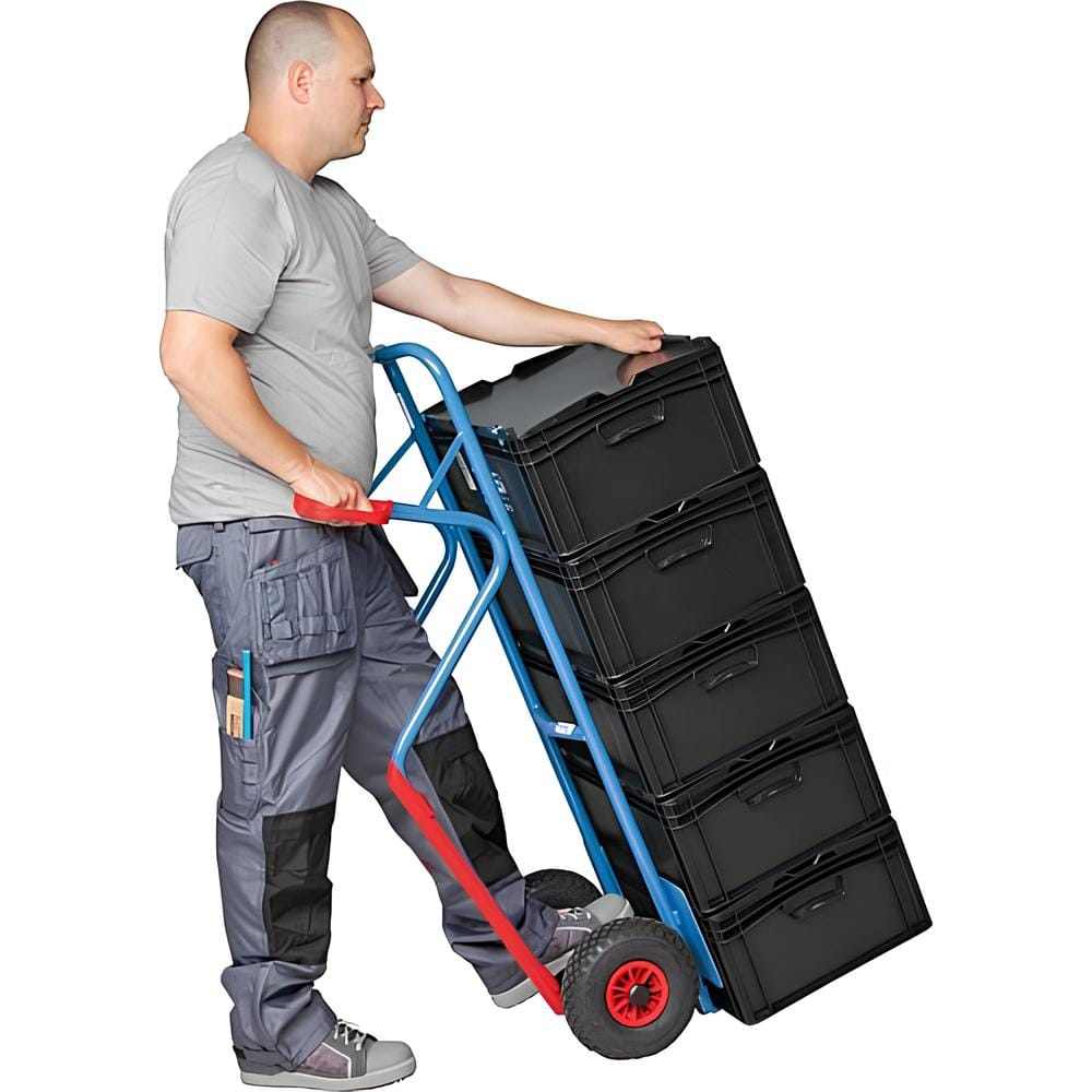WÓZEK TRANSPORTOWY MAGAZYNOWY STALOWY MŁYNARKA PODWÓJNA PLATFORMA 300KG - obrazek 7