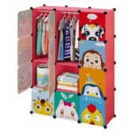 SZAFA MODUŁOWA SZAFKA REGAŁ MEBLE GARDEROBA PÓŁKI RÓŻOWA POJEMNA DUŻA 12 MODUŁÓW