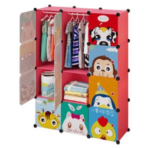 SZAFA MODUŁOWA SZAFKA REGAŁ MEBLE GARDEROBA PÓŁKI RÓŻOWA POJEMNA DUŻA 12 MODUŁÓW