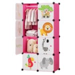 SZAFA MODUŁOWA SZAFKA REGAŁ MEBLE GARDEROBA PÓŁKI RÓŻOWA POJEMNA DUŻA 8 MODUŁÓW