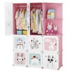 SZAFA MODUŁOWA SZAFKA REGAŁ MEBLE GARDEROBA PÓŁKI RÓŻOWA POJEMNA DUŻA 12 MODUŁÓW