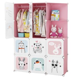 SZAFA MODUŁOWA SZAFKA REGAŁ MEBLE GARDEROBA PÓŁKI RÓŻOWA POJEMNA DUŻA 12 MODUŁÓW