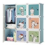 SZAFA MODUŁOWA SZAFKA REGAŁ MEBLE GARDEROBA PÓŁKI NIEBIESKA POJEMNA DUŻA 9 MODUŁÓW