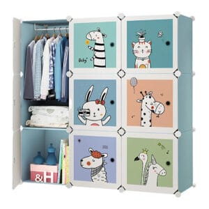 SZAFA MODUŁOWA SZAFKA REGAŁ MEBLE GARDEROBA PÓŁKI NIEBIESKA POJEMNA DUŻA 9 MODUŁÓW