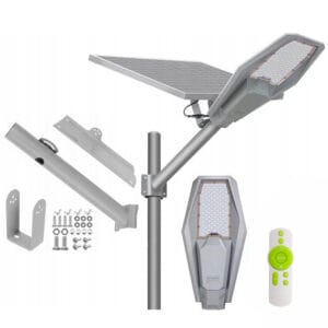LAMPA SOLARNA ULICZNA LATARNIA DROGOWA PRZEMYSŁOWA 300 LED IP67 4000W PREMIUM