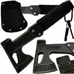 TOPOREK SIEKIERKA MŁOTEK MULTITOOL LINA KRZESIWO GWIZDEK ZESTAW SURVIVALOWY POKROWIEC