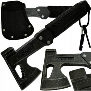 TOPOREK SIEKIERKA MŁOTEK MULTITOOL LINA KRZESIWO GWIZDEK ZESTAW SURVIVALOWY POKROWIEC