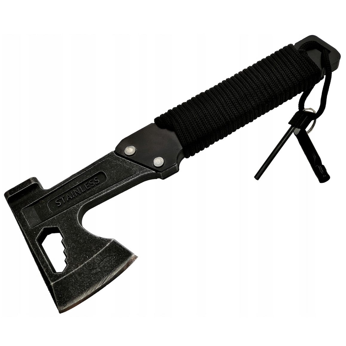 TOPOREK SIEKIERKA MŁOTEK MULTITOOL LINA KRZESIWO GWIZDEK ZESTAW SURVIVALOWY POKROWIEC - obrazek 4