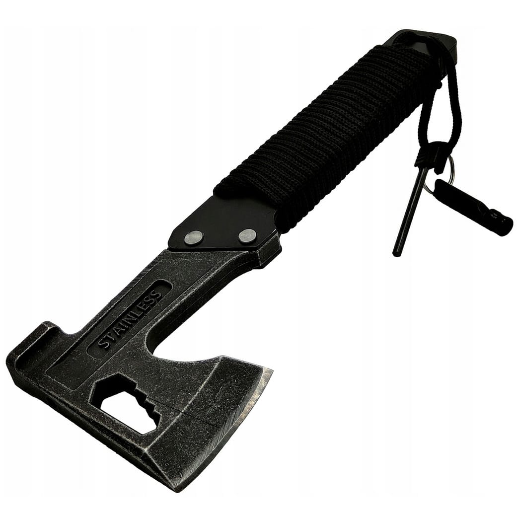 TOPOREK SIEKIERKA MŁOTEK MULTITOOL LINA KRZESIWO GWIZDEK ZESTAW SURVIVALOWY POKROWIEC - obrazek 5