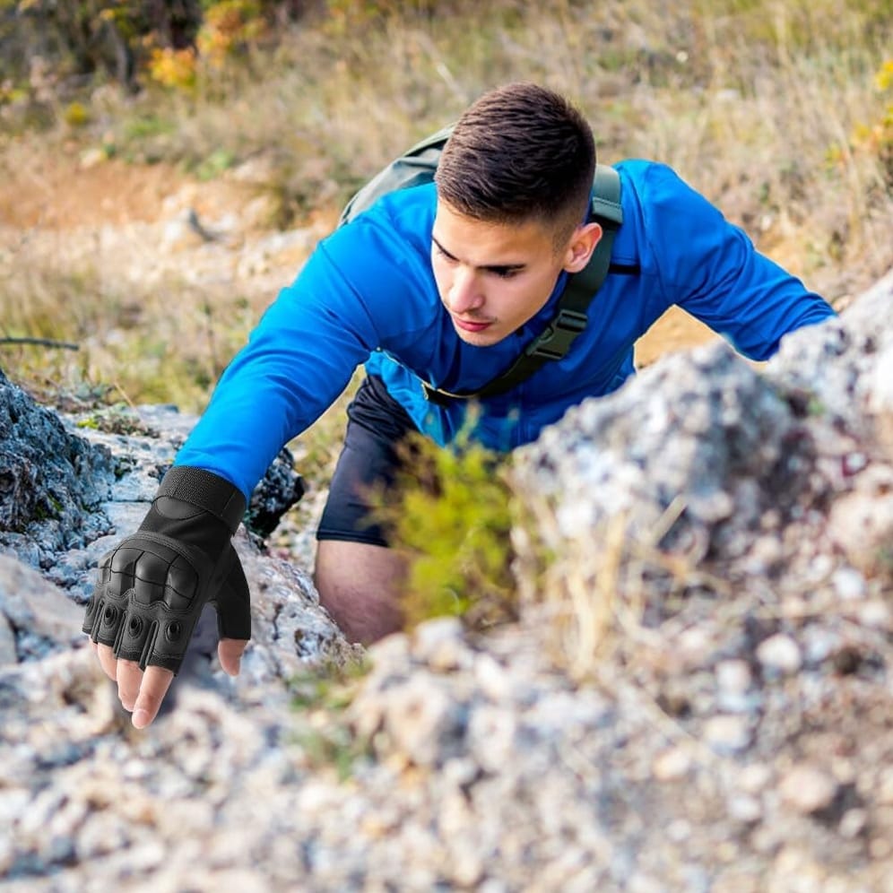 RĘKAWICE OCHRONNE BEZ PALCÓW TAKTYCZNE MILITARNE WOJSKOWE RĘKAWICZKI SURVIVAL - obrazek 6