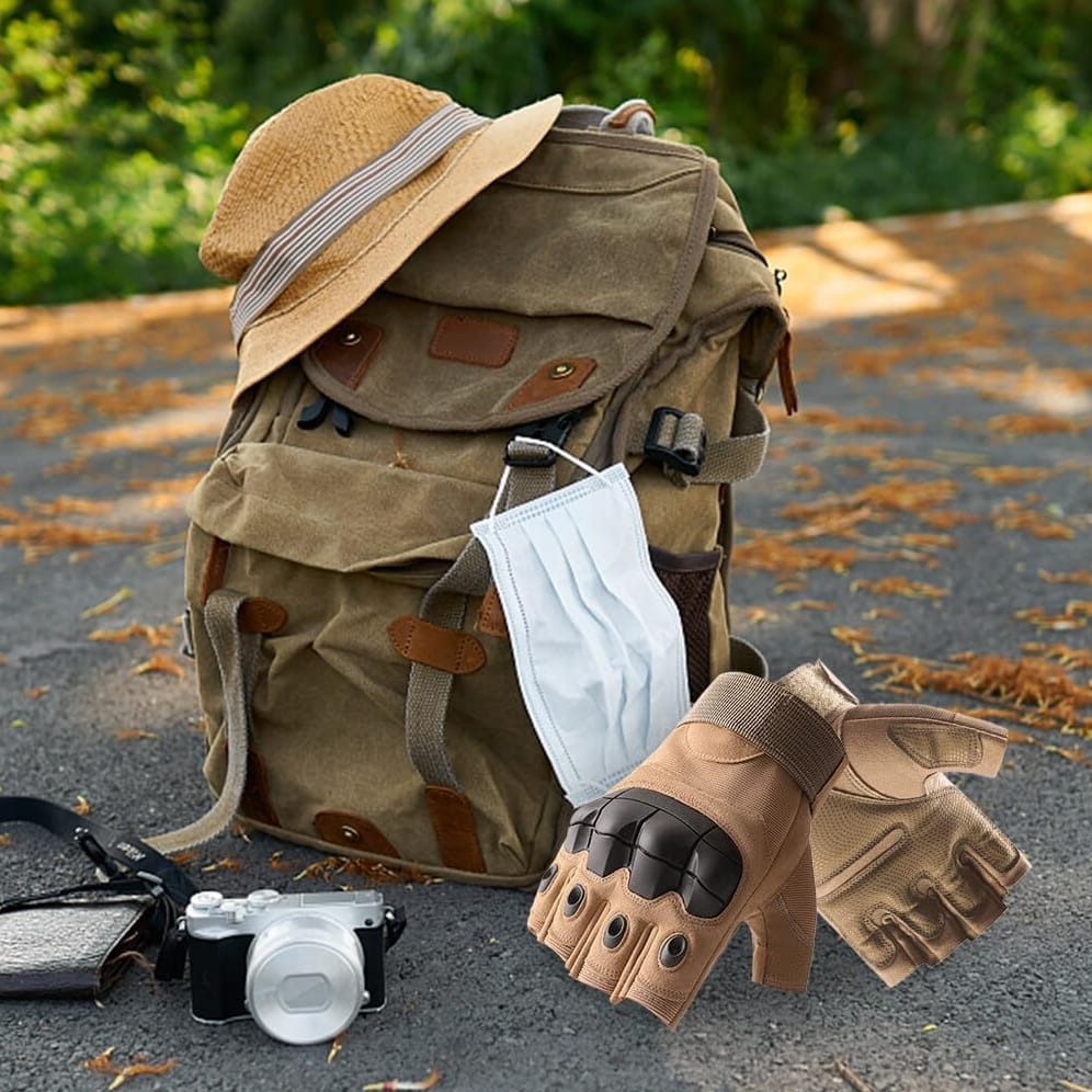 RĘKAWICE OCHRONNE BEZ PALCÓW TAKTYCZNE MILITARNE WOJSKOWE RĘKAWICZKI SURVIVAL - obrazek 8