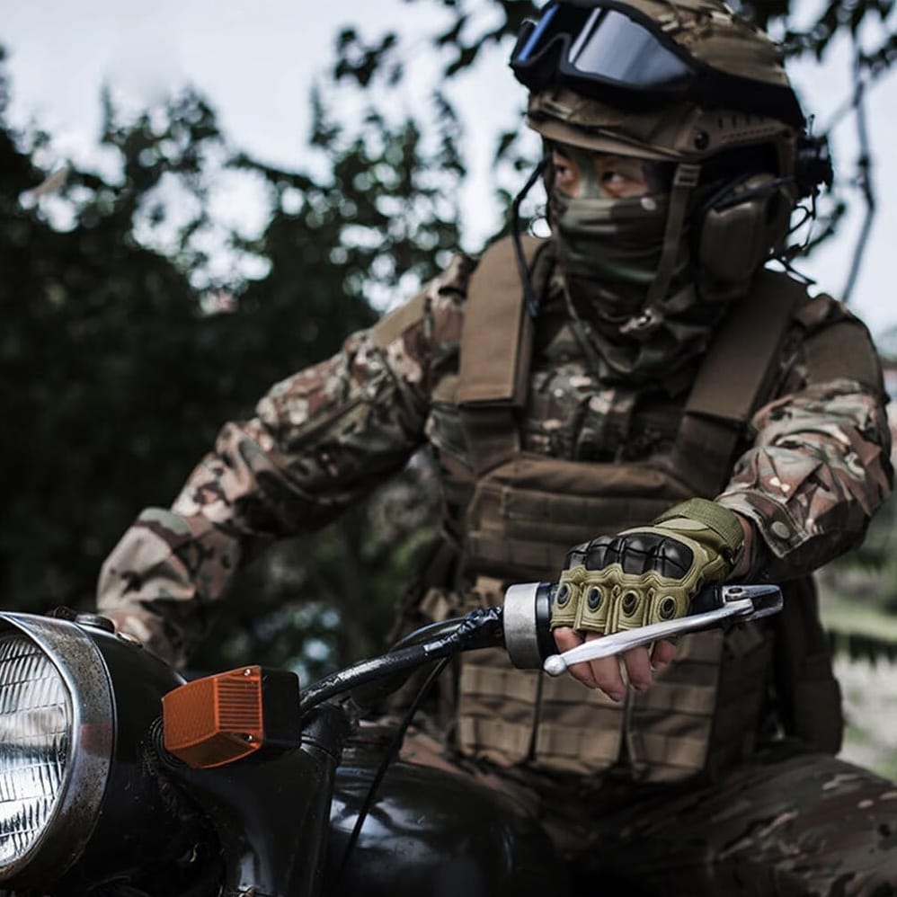 RĘKAWICE OCHRONNE BEZ PALCÓW TAKTYCZNE MILITARNE WOJSKOWE RĘKAWICZKI SURVIVAL - obrazek 9