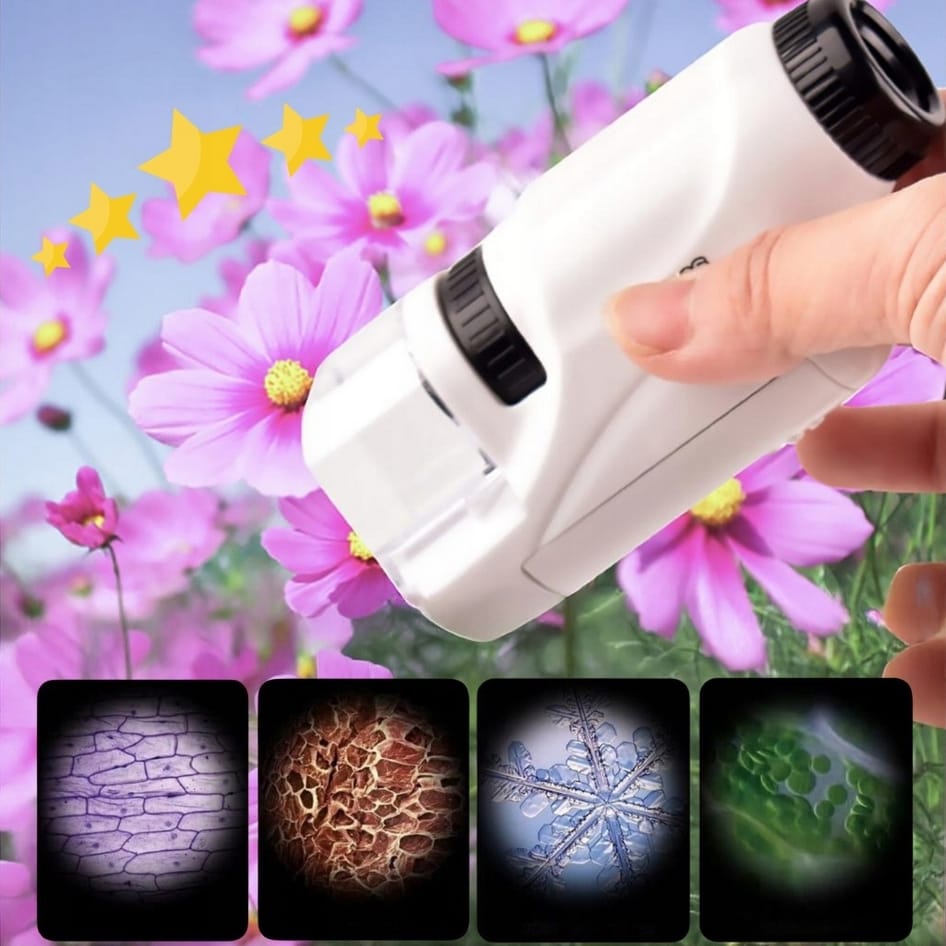 MIKROSKOP PRZENOŚNY MINI NAUKOWY OPTYCZNY EDUKACYJNY ZOOM 60X-120X - obrazek 7