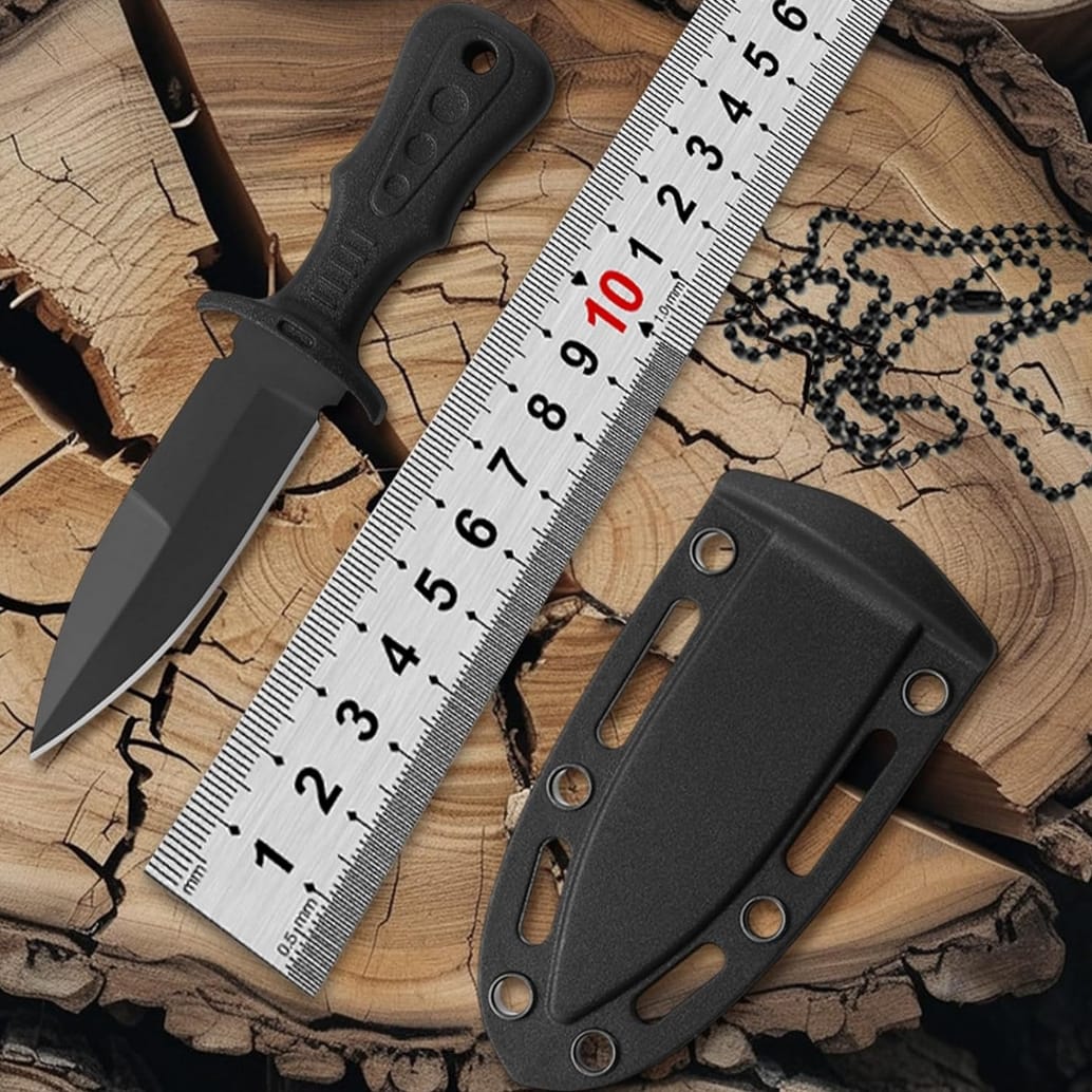 NÓŻ TAKTYCZNY SURVIVALOWY WOJSKOWY RZUTKA DO RZUCANIA SZTYLET KABURA NECK KNIFE NA SZYJĘ 13CM - obrazek 4