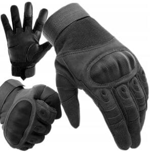 RĘKAWICE OCHRONNE TAKTYCZNE MILITARNE WOJSKOWE DOTYKOWE RĘKAWICZKI SURVIVAL CZARNY L