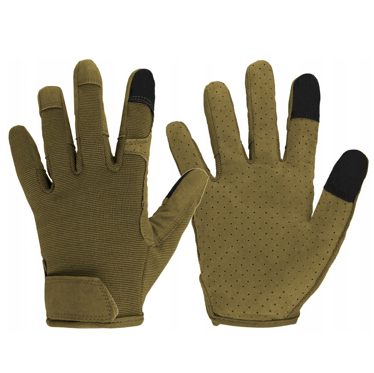 RĘKAWICE OCHRONNE TAKTYCZNE MILITARNE WOJSKOWE DOTYKOWE STRZELECKIE RĘKAWICZKI SURVIVAL OLIWKA XL
