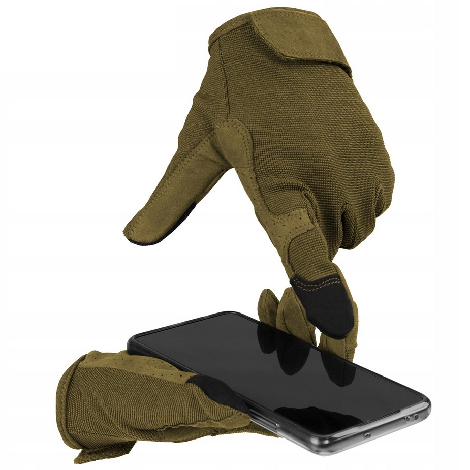 RĘKAWICE OCHRONNE TAKTYCZNE MILITARNE WOJSKOWE DOTYKOWE STRZELECKIE RĘKAWICZKI SURVIVAL OLIWKA XL - obrazek 6