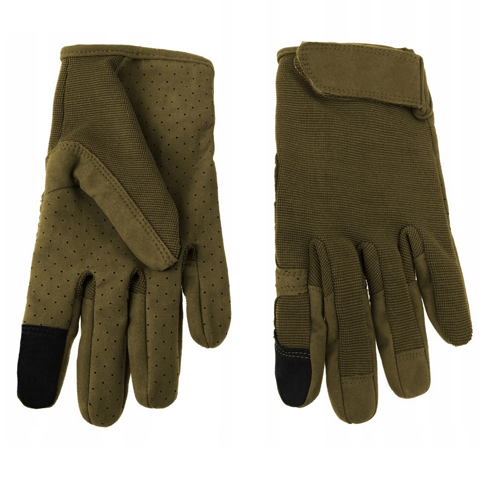 RĘKAWICE OCHRONNE TAKTYCZNE MILITARNE WOJSKOWE DOTYKOWE STRZELECKIE RĘKAWICZKI SURVIVAL OLIWKA XL - obrazek 7