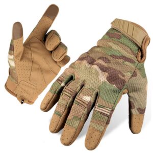 RĘKAWICE OCHRONNE TAKTYCZNE MILITARNE WOJSKOWE DOTYKOWE STRZELECKIE RĘKAWICZKI SURVIVAL CAMO L
