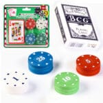 ZESTAW DO POKERA POKER TALIA KART KARTY DO GRY Z ŻETONAMI ŻETONY 24SZT