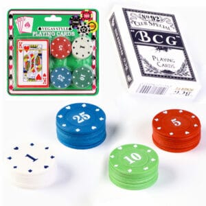 ZESTAW DO POKERA POKER TALIA KART KARTY DO GRY Z ŻETONAMI ŻETONY 24SZT