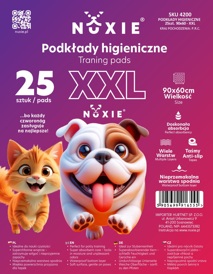 MATA DLA PSA PODKŁADY HIGIENICZNE RÓŻOWE XXL 25SZT 60X90CM - obrazek 8