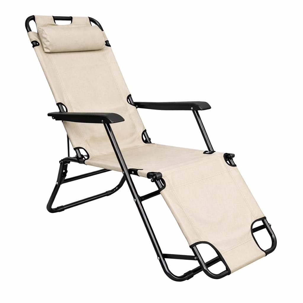 LEŻAK PLAŻOWY BEŻOWY 1SZT./BOX