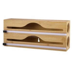 BAMBUSOWY ORGANIZER Z OBCINACZEM DO FOLII SPOŻYWCZEJ