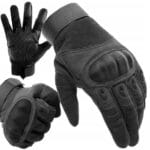 RĘKAWICE OCHRONNE TAKTYCZNE MILITARNE WOJSKOWE DOTYKOWE RĘKAWICZKI SURVIVAL CZARNY XL
