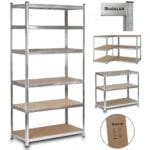 REGAŁ METALOWY MAGAZYNOWY GARAŻOWY SREBRNY 6 PÓŁEK 1050KG 222X110X50