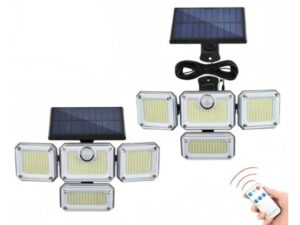 Lampa solarna 333 LED czujnik pilot