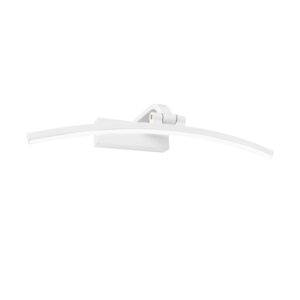 LAMPKA ŚCIENNA ŁUK 40CM BIAŁA NEUTRALNA SREBRNA