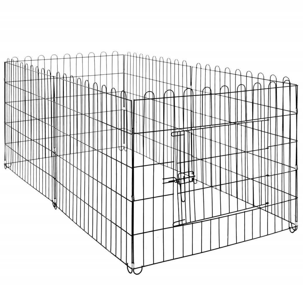 KOJEC KLATKA ZAGRODA MODUŁOWA DLA ZWIERZĄT PSA KOTA CZARNA 6 PANELI X88CM - obrazek 5