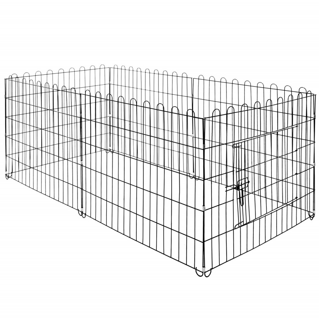 KOJEC KLATKA ZAGRODA MODUŁOWA DLA ZWIERZĄT PSA KOTA CZARNA 6 PANELI X88CM - obrazek 6