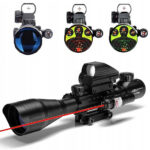 LUNETA CELOWNICZA 4-12X50EG CELOWNIK KOLIMATOR RED DOT CZERWONY ZIELONY LASER LASEROWY 3W1