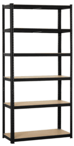 REGAŁ METALOWY MAGAZYNOWY GARAŻOWY CZARNY 6 PÓŁEK 1260KG 222X90X40