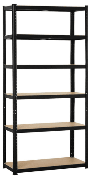 REGAŁ METALOWY MAGAZYNOWY GARAŻOWY CZARNY 6 PÓŁEK 1260KG 222X90X40